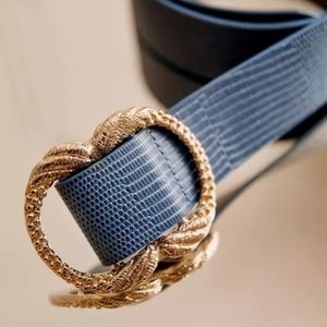 SEZANE ARTEMIS EMBOSSED DENIM BELT, SIZE 90cm, NWT, NOT AVAILABLE ON WEBSITE